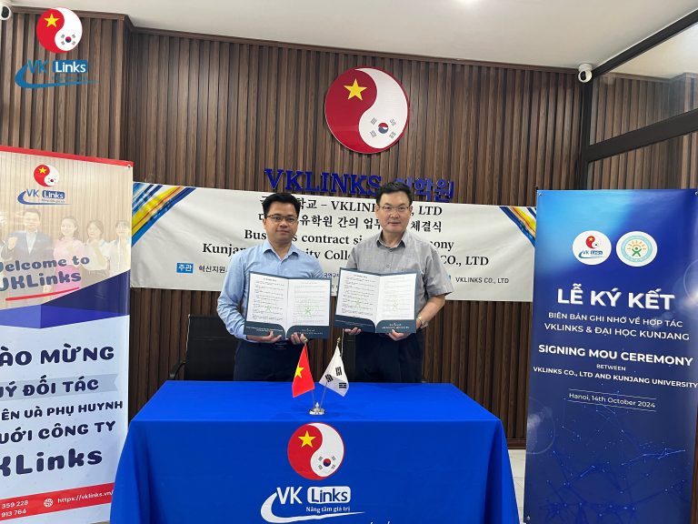 LỄ KÝ KẾT BIÊN BẢN GHI NHỚ VỀ HỢP TÁC VKLINKS & ĐẠI HỌC KUNJANG
